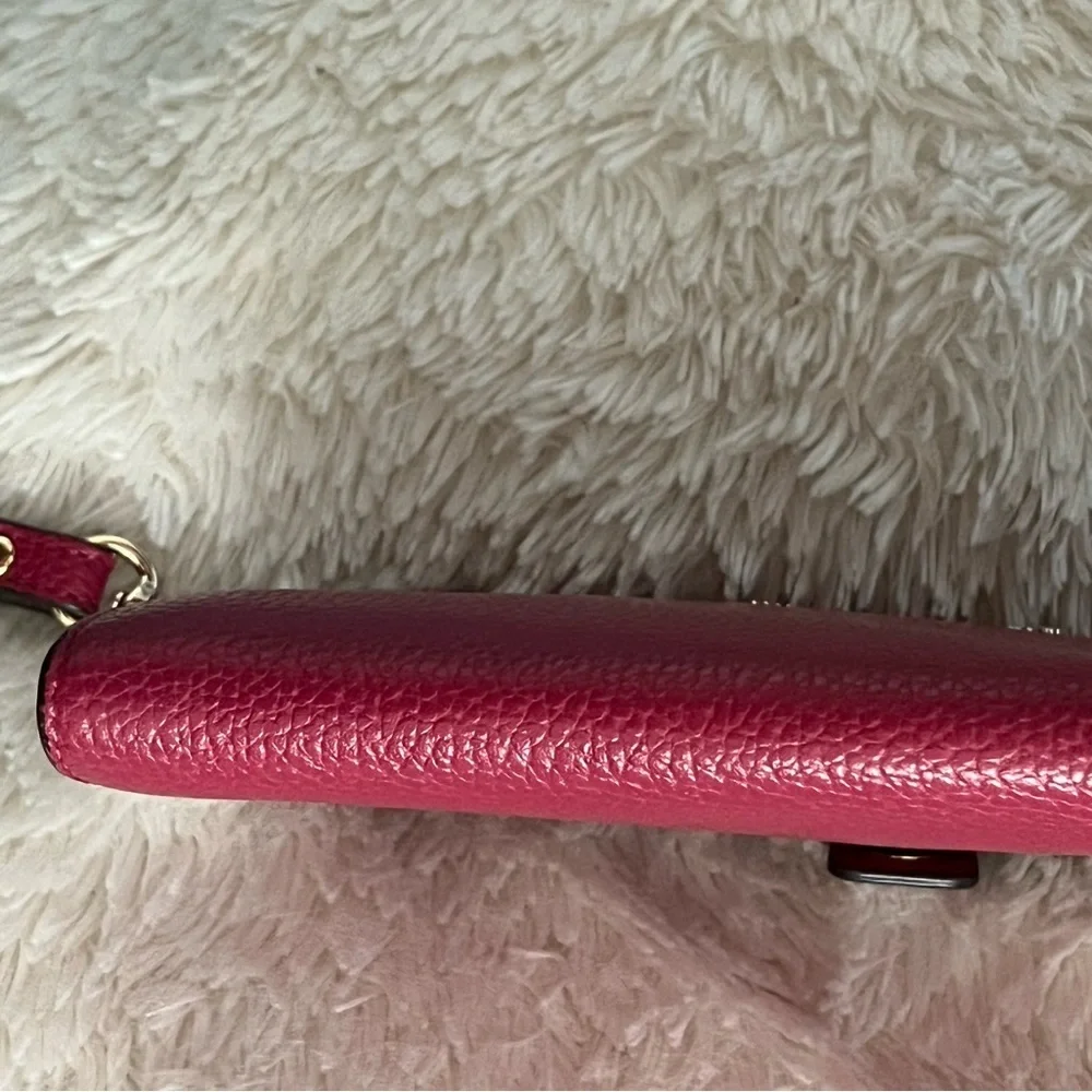 Michael Kors Burgundy Adele Leather wristlet Wallet - Picture 3 of 12